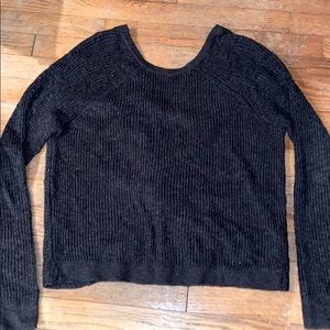 Aerie Twist Back Charcoal Sweater XS